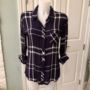 RAILS navy/white plaid flannel